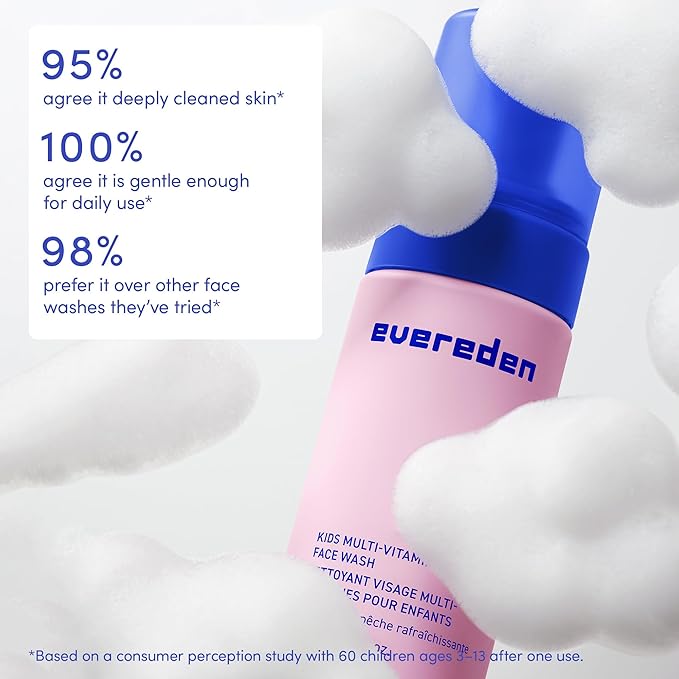 Evereden Kids Face Wash: Cool Peach, 3.4 fl oz. | Gentle Skin Care | Non-toxic and Clean Ingredients | Skin Care for Kids