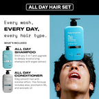 Hawthorne All Day Men's Shampoo and Conditioner Set. Sulfate Free Shampoo and Conditioner with Pure Avocado Oil and Aloe For Stronger, Healthier Hair. Night Swim Cologne Scent. 16 fl. oz. each.