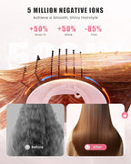 8-in-1 Professional Hot Air Styler&Hair Dryer Brush, Powerful Multi-Styler with Auto-Wrap Curler with Storage Case, Fast Drying Curling Straightening Volumizing Without Heat Damage(Pink)