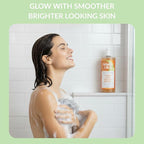 SpaScriptions Exfoliating Cucumber & Melon Body Wash - Scented Moisturizing Body Wash with Hyaluronic Acid for Soft Glowing Skin, Gentle Natural Daily Cleanser Body Scrub, 32 fl oz, Paraben Free