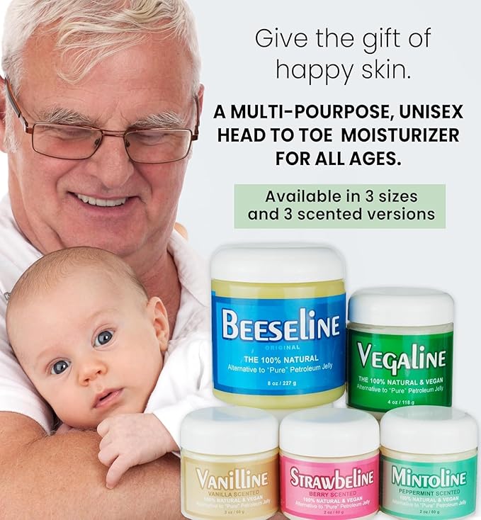 Beesalene Original Unpetroleum - 100% Natural & Hypoallergenic Alternative to Petroleum Jelly - Lips, Hands, Baby, Makeup Remover and More (Glass Jar) (4 oz)