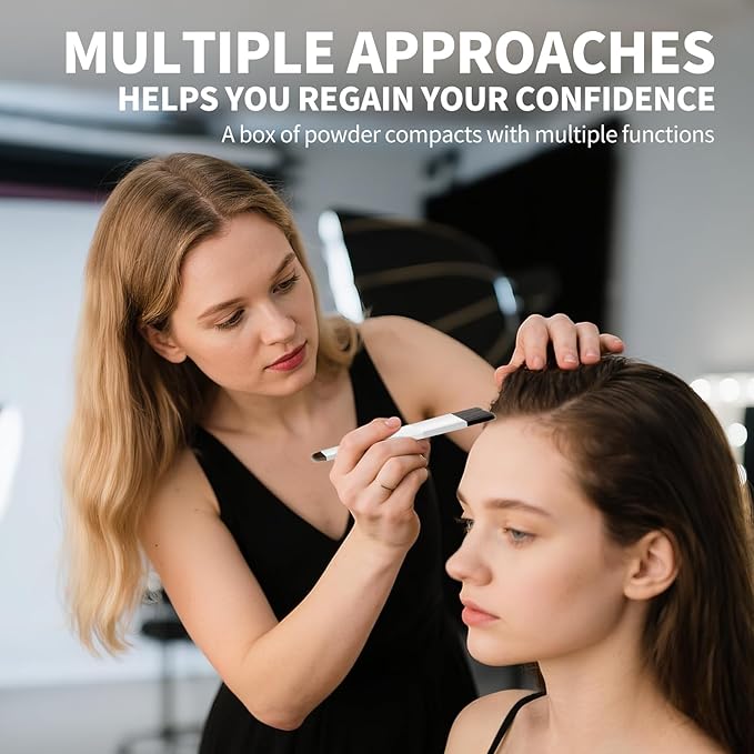 SEVICH Root Touch Up Hair Color Powder with Mirror & Brush – Instant Gray Hair Cover Up, Waterproof Sweatproof Formula, Natural Finish for Hairline & Bald Spot, 48H Long Lasting, Med Brown