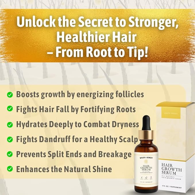 Hair Growth Serum Women & Men — USDA Organic, 10-in-1 Tricho10™ Scalp Serum for Thicker, Fuller Hair & a Healthier Scalp — Fast-Absorbing, 3X Strengthening Blend for Thin Hair & all Hair Types (30 ml)