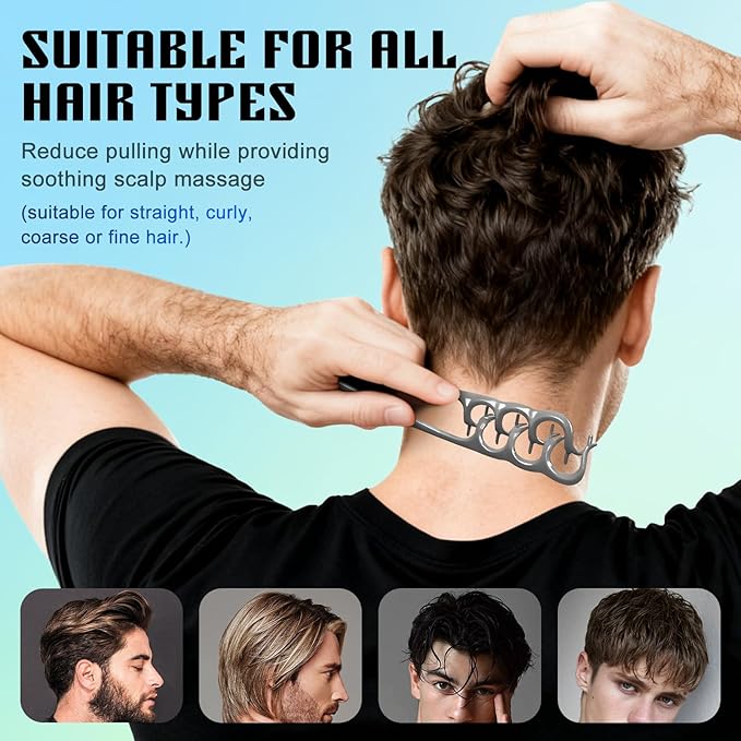 Texture Comb, Volumizing Wide-Tooth Hair Styling Comb, Fluffy Wide Tooth Curly Hair Comb, Men's Textured StylingComb for Volume, Fringe Parting Styling Accessory, for Men & Women