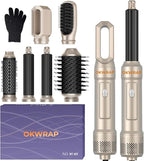 6 in 1 Blow Dryer Brush, Upgrade Hair Dryer Brush Set Negative Ion Air Styler Curling Wrap Air Curler, Hot Air Brush Curling Iron Hair Styling Tools As A Gift for Straight/Curl/Dry/Smooth