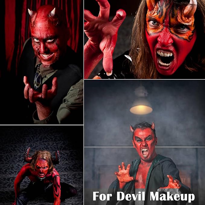 MEICOLY Clown Makeup Kit,White Black Red Face Body Paint for Halloween Devil Joker Zombie Vampire Skeleton SFX Makeup,Pro Oil Based Body Paint with 6 Painting Brushes,4 Sponges,130g/4.59 oz