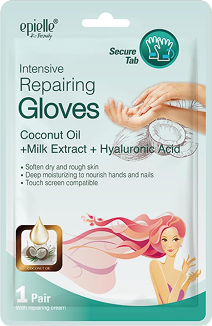 Epielle Intensive Repairing Hand & Foot Masks, Restore and Moisturize Dry, Cracked Skin, Self Care Gifts for Women, Spa Kit, Stocking Stuffers, 6 Moisturizing Gloves & 6 Moisturizing Socks