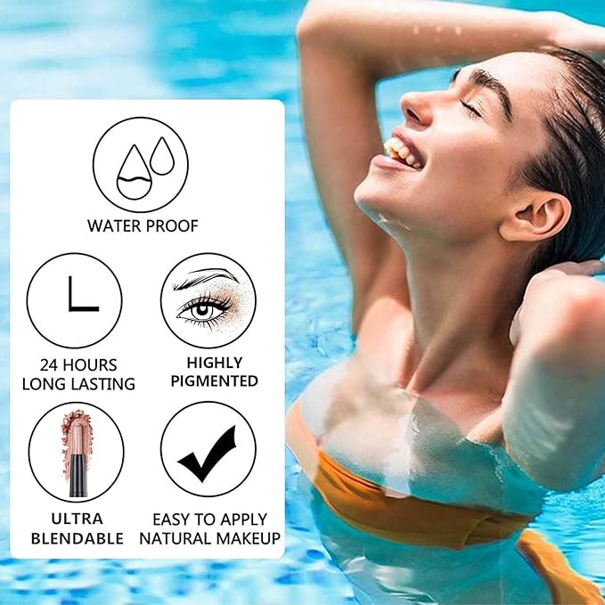 Blue Eyeshadow Stick Makeup, Cream Shimmer Eye Shadow Pencil, Hypoallergenic Waterproof Long Lasting Crayon, Smooth Glitter Primer Palette Eyeliner Make up