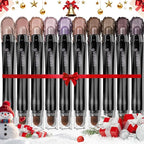 Plum Eyeshadow Stick Makeup Set 10PCS, Neutral Shimmer And Matte Cream Eye Shadow Palette, Metallic Bronze Smoky Eyeliner Brightener Crayon Pencil Kit, Ideal Gift for Women -Lilac Brown