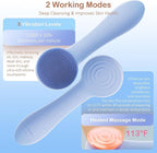 Facial Cleansing Brush Silicone Face Scrubber Waterproof Rechargeable Exfoliator Massage Device for Men & Women, Deep Pore Cleansing, Exfoliating, Removing Blackhead Electric Face Scrub Brush (Blue)