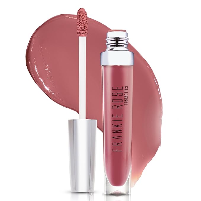 Frankie Rose Cosmetics Ultra Matte Liquid Lipstick - Long Lasting Lip Cream - Highly Pigmented, Smooth, Creamy Lip Color for Women - Rose All Day