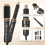 6 in ONE Blow Dryer Brush,Air Curling Iron Round Brush Blow Dryer 800W,Ionic Hair Dryer Brush for Women, Hot Air Brush Hair Styling Tools 100-120V