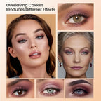 Noerrors Plum Light Burgundy Eyeshadow Quad Palette, Nude Beige Brown Taupe Mauve Natural Matte Eyeshadow for Older Women, Silky Fine Powder Lightweight Blendable Neutral Shimmer Eye Makeup Palette