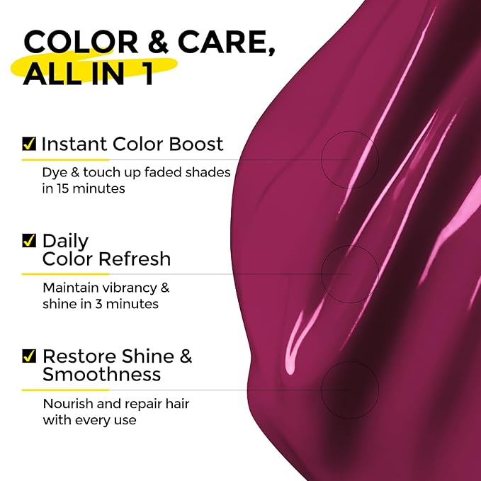Semi Permanent Hair Color - 6 oz Color Depositing Conditioner with Shea Butter & Almond Oil- Color Conditioner Depositing Hair Mask - Vegan, Paraben, Ammonia & Sulfate Free -Merlot