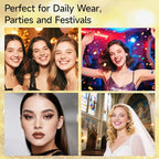 Glitter Freckles Face Tattoo - Freckles Temporary Tattoo Stickers Gold, Face Glitter for Women Girls, Cute Star Sparkle Patches Makeup Accessories for Festival Parties Rave Halloween, Gold 6 Pcs