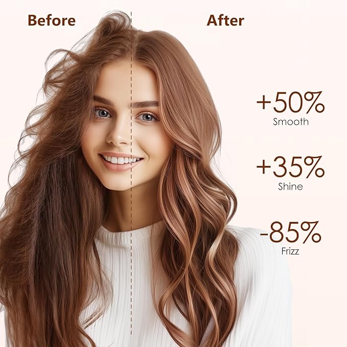 3-in-1 Thermal Brush for Blowout Look, 1.5 inch Heated Round Brush with Ion Detachable Heated, Makes Hair Straightening and Smoother Get Natural Curls, Dual Voltage for Travel, Quick&Easy