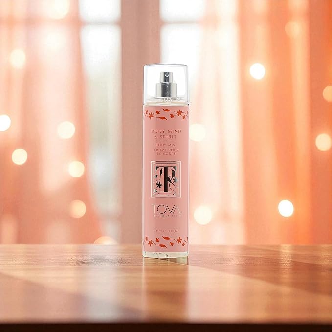 Tova Body Mind & Spirit Body Mist – Refreshing Floral Perfume Mist for Women – Light Long-Lasting Body Spray with Osmanthus, Apricot & Amber – USA-Made & Cruelty-Free – 8.0 fl oz