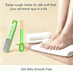 2-in-1 Pedicure Scrubber Tool - Stainless Steel Dual-Sided Foot File & Callus Remover, Durable Easy-to-Clean Rasp for Hard Dead Skin, Corn Removal & Soft Feet,Dry & Wet Use (Green)