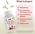 ANDREW LESSMAN Healthy Hair, Skin and Nails 240 Capsules - 5000 mcg High Bioactivity Biotin, B-Complex. Promotes Beautiful Skin, Strong Nails. No Additives Hair Growth Vitamins Biotin Supplement