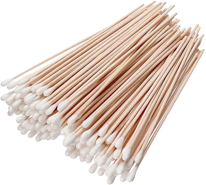 200 PCS 6 Inch Extra Long Cotton Swabs with Wooden Handles - Long Stem Cotton Swabs Tipped Applicator Tool for Makeup, Eye Ear Eyeshadow Removal, Jewelry Cleaning, Personal & Pets Care