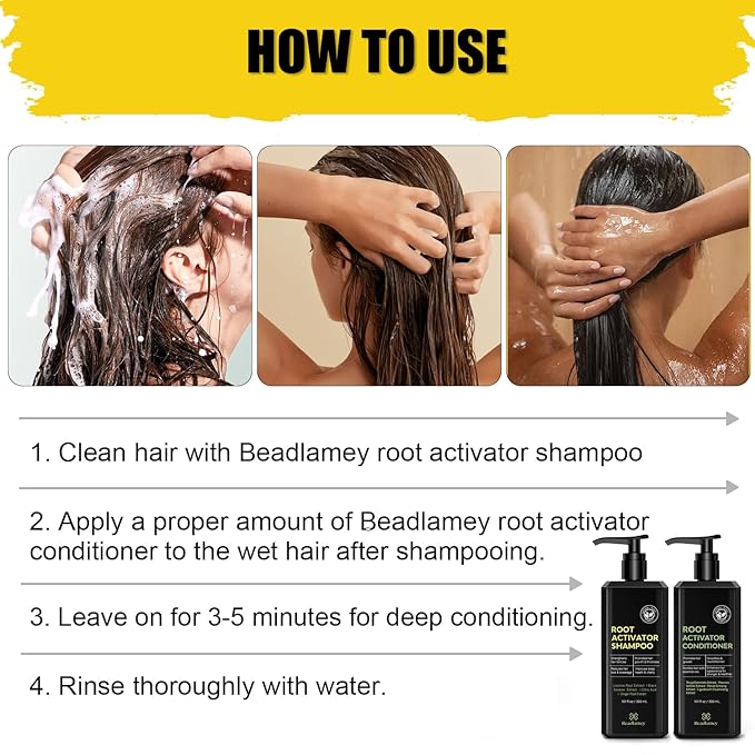 Root Activator Shampoo and Conditioner for Men: Hair Growth Set for Hair Loss and Thinning Hair