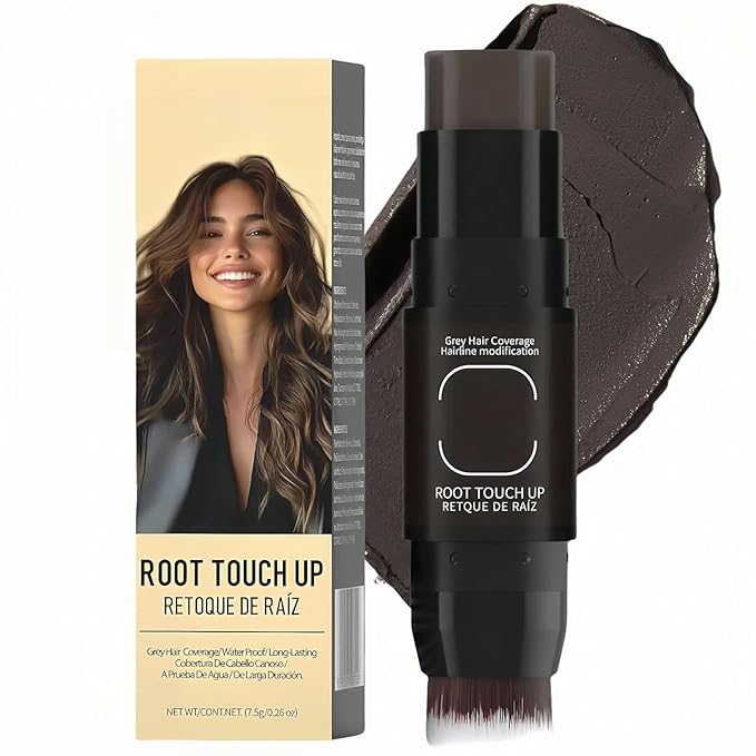 Gowwim Root Touch up Powder, Instantly Gray Hair Cover up Hairline Powder for Women & Men Waterproof and Sweatproof Root Cover Up Long-Lasting for Thinning & Loss Hair (Dark Brown4, 7.5g)