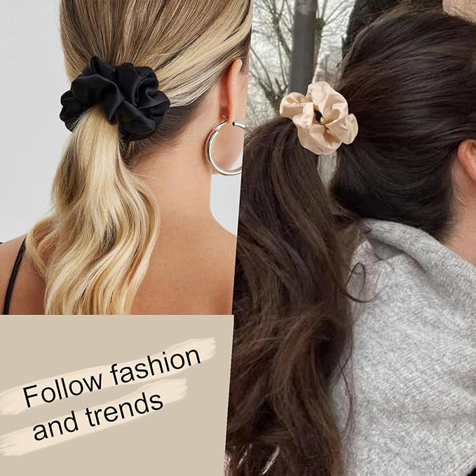 Hair Scrunchies for Women - Hair Ties No Damage Both for Thick Hair or Thin Hair Curl Hair No Crease Scrunchies Ponytail Holder No Hurt Your Hair