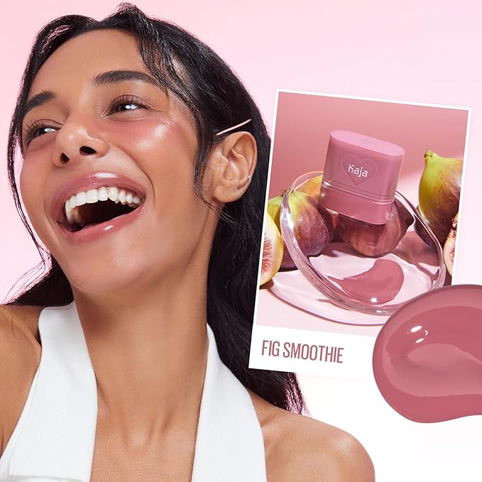 Kaja Cheek & Lip - Dewy Bar 04 Fig Smoothie | Creamy Blusher and Balm Multi-Stick, 45% Moisturizing Oil, Apple Extract, Vitamin-Hyaluronic Acid Infused, High Shine, 10g