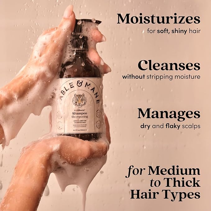 Fable & Mane Hydrating Shampoo, Moisturises and Cleanses Dry, Damaged Hair with Aloe Vera and Coconut Oil. For Medium to Thick Hair Types