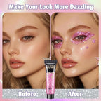 AROIC Kids Unicorn Hair Glitter，14Pcs Body &Face Shimmering Glitter Gel Set，Fairy Costume Sparkle Makeup for Girls，Holographic Sparkle Face Paint for Festivals Princess Birthday Party Gifts (7 Colors)