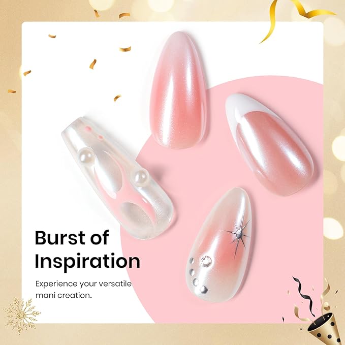 Beetles White Chrome Nail Powder for Gel Nails Pearl Cromer Nail Powder Mirror Effect Nails Gel Polish Glitter Manicure Holographic Pigment Nails Art Design Gifts for Women