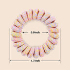 14 Pcs Women Ponytail Braid Hair Elastic No Crease Spiral Hair Ties, Girls Multi-color Waterproof Coil Hair Accessories (Medium Hair Ties)