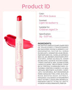 RUNBEN Kids Tinted Lip Balm, Pink Guava Lips Gloss, 24H Moisturizing, Safe & Non-toxic Lipstick for Kids & Teen, Christmas Makeup Gift for Girls, 2g