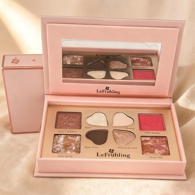 8-color High Pigmented eyeshadow Makeup palette,Long Lasting Multi Reflective glitter Shimmer Matte,Travel-Friendly,Bronzer Blush Highlighter and Eyeshadows