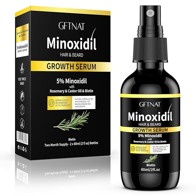 5% Minoxidil for Women with Biotin Hair Growth Serum, Minoxidil for Men Spray with Rosemary for Thicker Fuller Hair