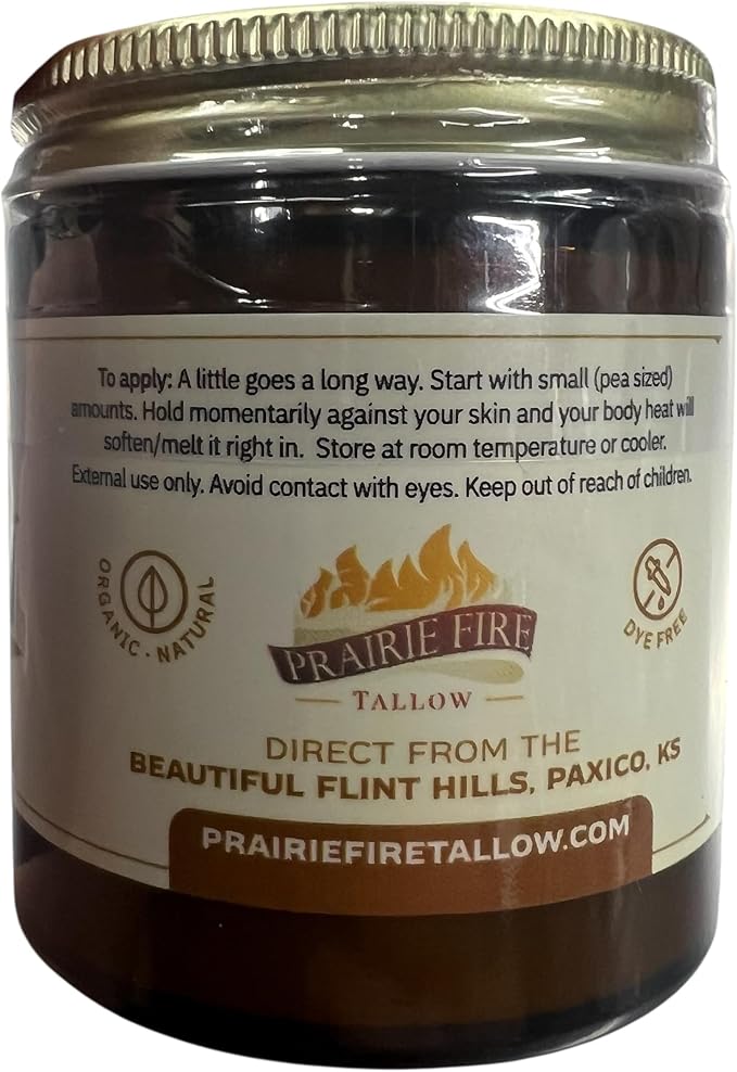 Grass Fed Beef Tallow Balm - 4 oz - Made in USA - Organic Grass Fed and Finished Tallow - Moisturizing Skin Care Lemon