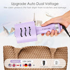 Blow Dryer Brush, Hair Dryer Brush in One, 600W Oval Hot Air Volumizer & Straightener, Anti-Frizz Blowout Styling Brush, Dual Voltage 110–240V Travel (2 Inch) Purple