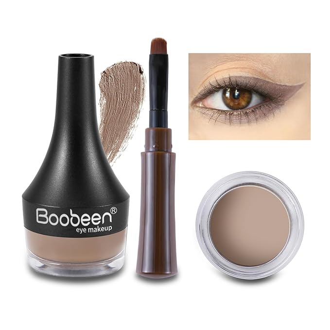Boobeen Eyeliner Waterproof Gel Eyeliner Smudge-proof Eye Liner Gel Makeup High Pigment Eye Makeup Set Easy to Apply Long-lasting For All Day (Blonde)