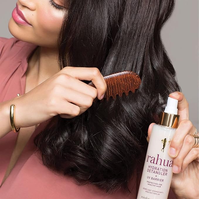 Rahua Hydration Detangler Spray + UV Barrier, Vegan Leave In Hair Spray, Conditioner for Added Shine, Damage Protection, Humidity & Frizz Control, Oil, Morete & Mango, All Hair Types, 6.5 Fl Oz
