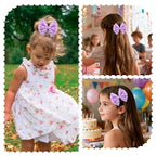 Velvet Sequin Hair Bows Elegant Purple Bow for Women Girls, 4in Glitter Handmade Hair Clips Alligator Clips Ponytail Holder Sparkly Hair Accessories for Christmas, Birthday Party, Wedding