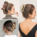 4 Inch Big Hair Claw Clips 6 Pcs Large Claw for Thick Hair Square Hair Clips for Women Rectangle Hair Clips Nonslip Acrylic Banana Jaw Clips Hair Accessories for Girls (Coffee)