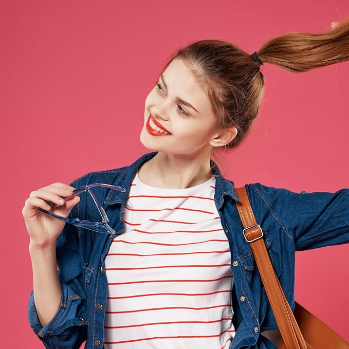 TecUnite 200 Pieces Elastics Hair Ties Ponytail Holders 4MM Rubber Bands for Hair Pain-Free Head Accessories for Women Men(Multicolor)