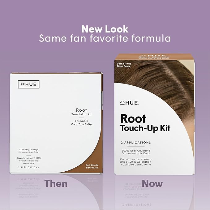 dpHUE Root Touch-Up Kit, Dark Blonde - Permanent Hair Color for Gray Coverage - Includes Two Applications - Paraben, SLS & SLES Sulfate Free - Leaping Bunny Certified