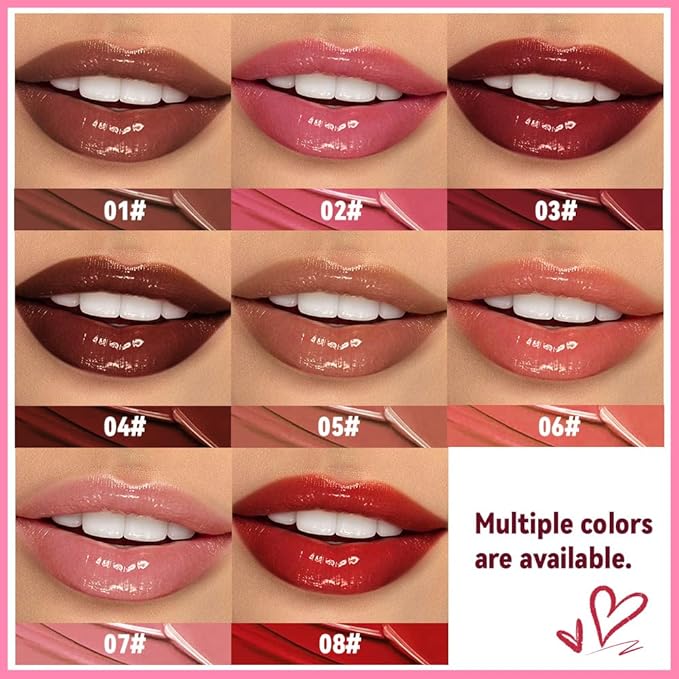 2Pc Butter Lipstick Tinted Lip Balm, Shine Moisturizing Plumper Lipstick for Women, Natural Nourishing Hydrating Lip Gloss Stain for Dry Lips, Lightweight Lip Liner Care Vegan Makeup, 01 & 02