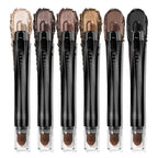 Brown Eyeshadow Stick Makeup 6PCS Set, Neutral Eyeshadow Palette Metallic Shimmer Matte Cream Eye Shadow Eyeliner Brightener Pencil Crayon - TAUPE MAUVE