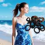 Large Stretch Thick Hair Ties for All Hair Types Seamless Glitter Hair Ponies Elastics Ponytail Holders Hair Scrunchies for Thick Hair Hair Accessories Women Girls 20-Pack