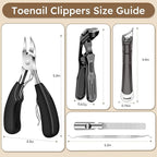 2025 Toenail Clippers for Thick Nails for Seniors, Nail Clippers for Men Angled Head, Toe Nail Clippers Slanted, Wide Jaw Opening with Catcher, Heavy Duty Ingrown Toenail Clippers Long Handle