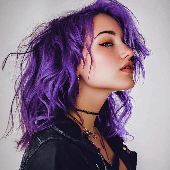 Purple Hair Spray Temporary, Hair Color Spray 1-Day Hair Dye Colored for Kids Women Men, Hair Wax Color Washable, Hair Paint Halloween Fast-Drying 4.06 Fl Oz