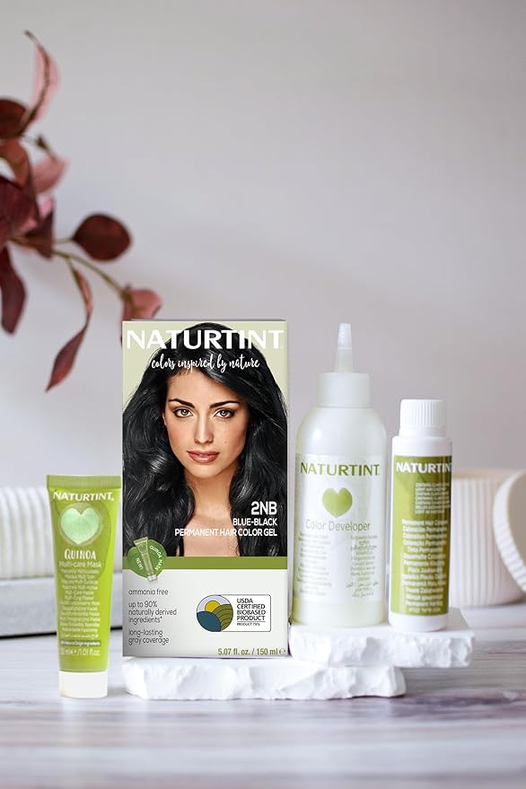 Naturtint 2NB Blue Black Permanent Hair Color (Pack of 1), Ammonia Free, Vegan, Cruelty Free, up to 100% Gray Coverage, Long Lasting Results (Packaging may vary)