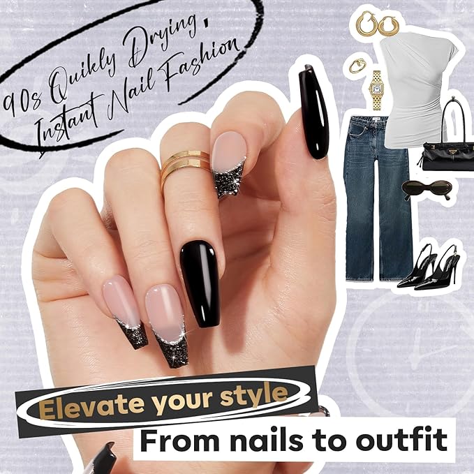 modelones Nail Polish Set, 6 Colors White Black Nail Polish with Magnet Glitter Cat Eye Magnetic Non Toxic Quick Dry Fingernail Polish Salon Home DIY Gifts For Women Girl